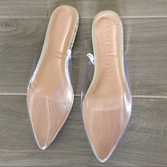 clear pointed flats